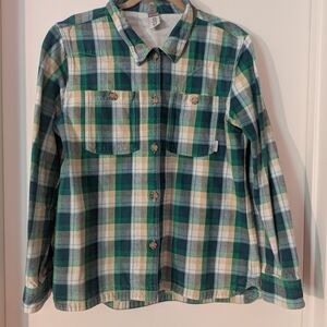 Stio Green Plaid Button Down Shirt